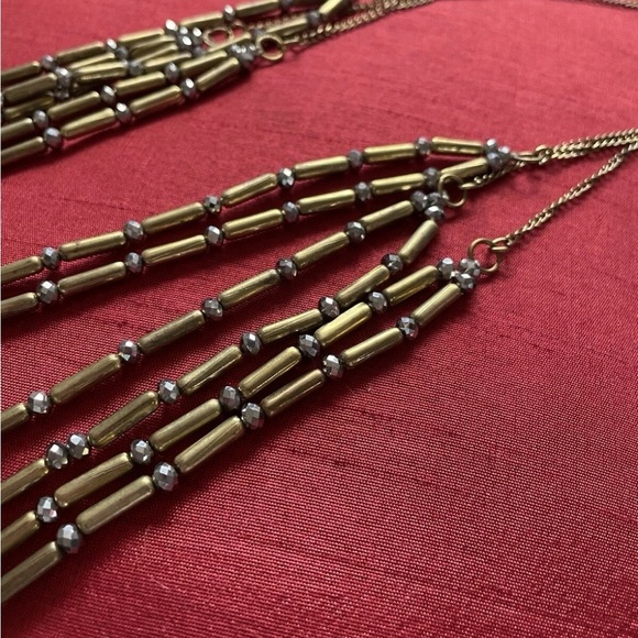 Chico’s Sparkle Long Beaded And Faux Diamond Layered Necklace - Picture 5 of 5